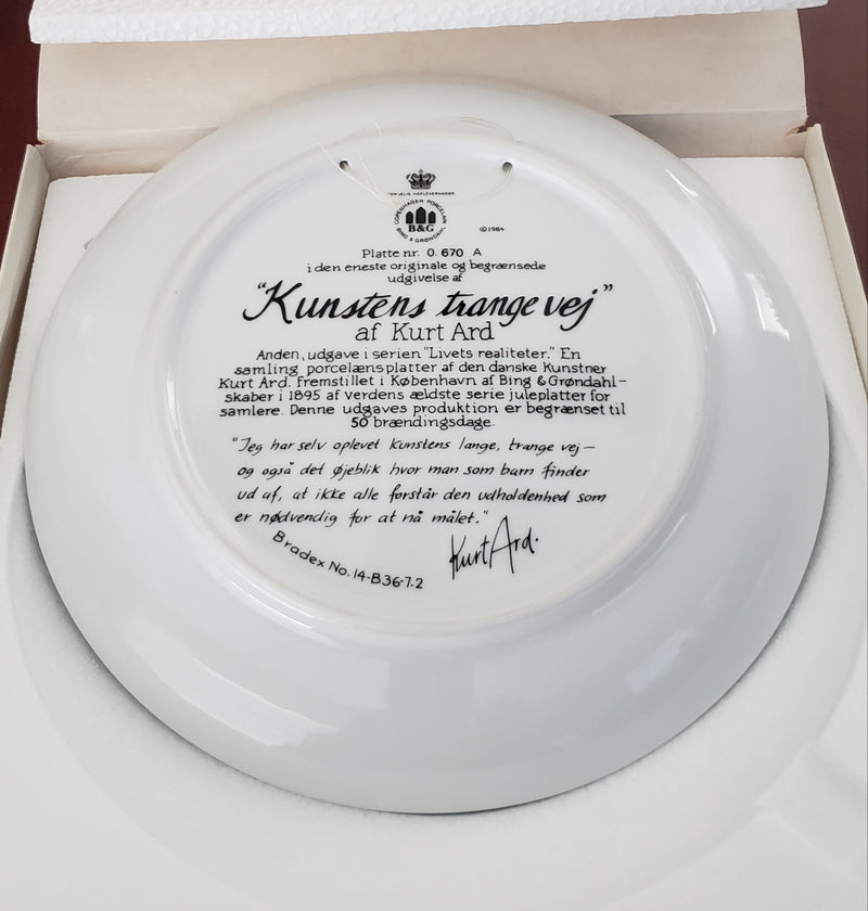 Kunstens Trange Vej By Kurt Ard Collector Plate (The Narrow Road of Art)